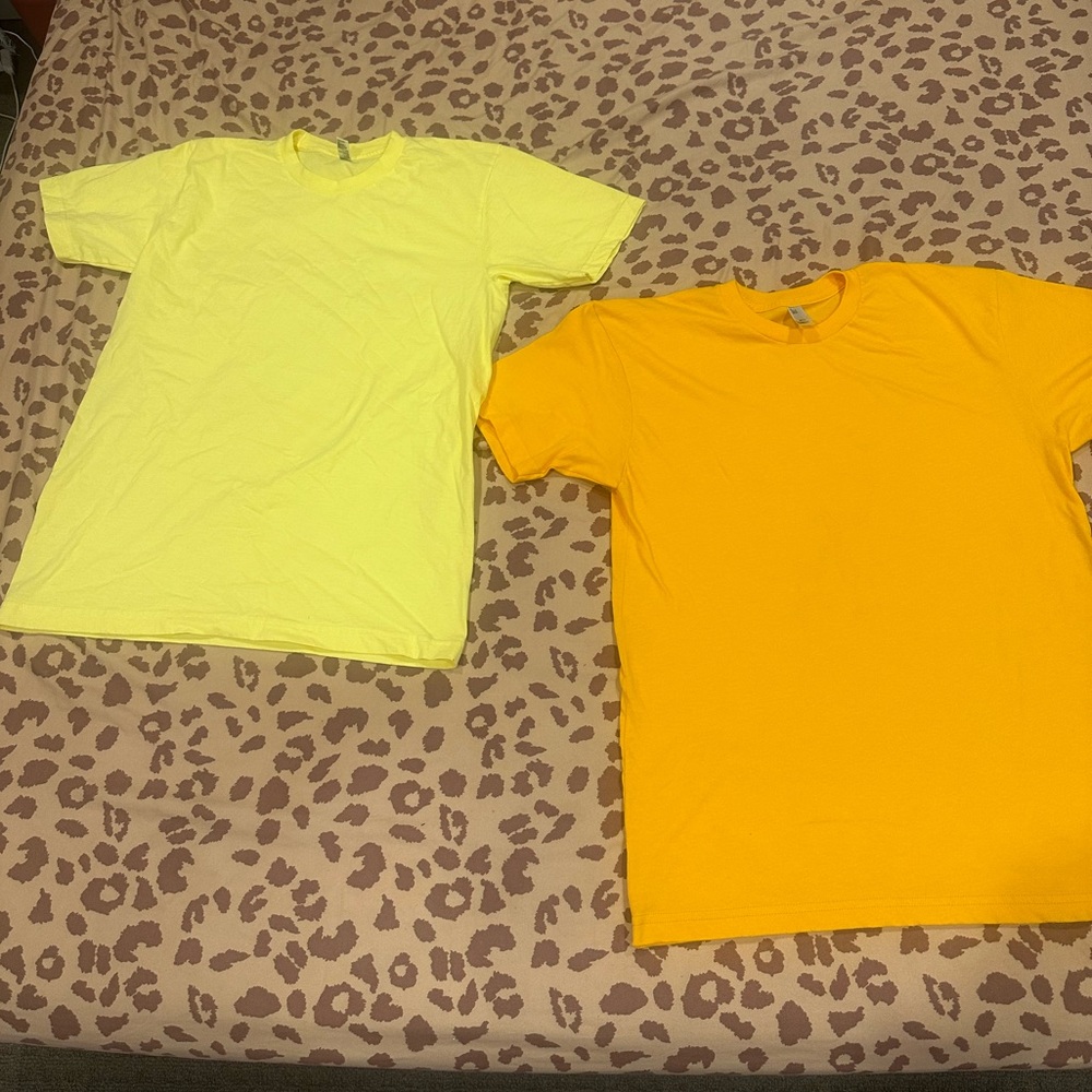 American Apparel size M Short Sleeve Tees yellow combo
